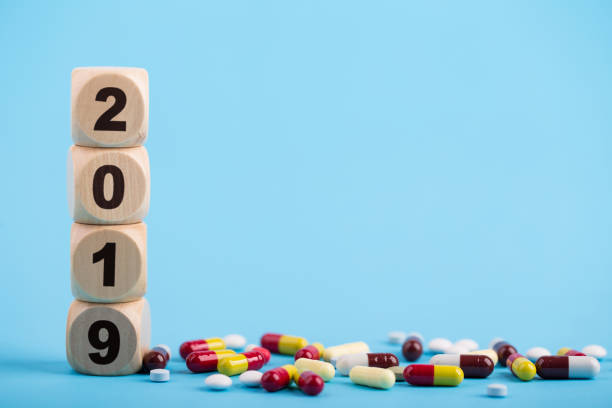 istock Medicine And Stethoscope With 2019 Wooden Blocks 1089245732