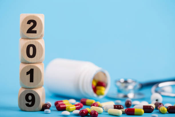 istock Medicine And Stethoscope With 2019 Wooden Blocks 1089245742