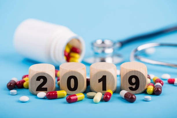 istock Medicine And Stethoscope With 2019 Wooden Blocks 1089245790