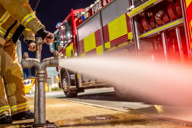 Fire Service Checking a Water Hydrant