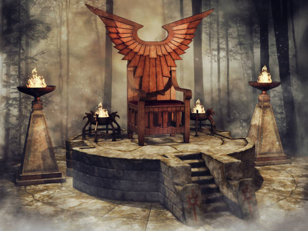 istock Wooden winged throne in a forest 1089252160