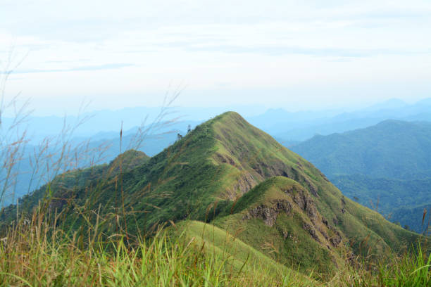 istock Mountain valley and mountain slope with blue sky background. 1089258222