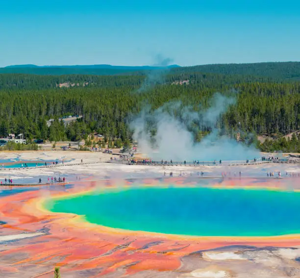 Colorful hot spring in Yellowstone, Wyoming