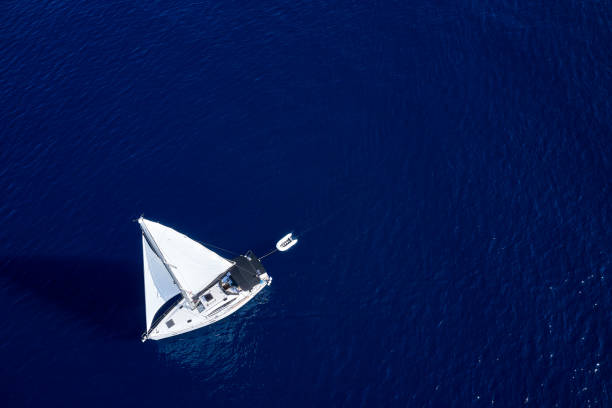 istock Sailing with sailboat, view from drone 1089266890
