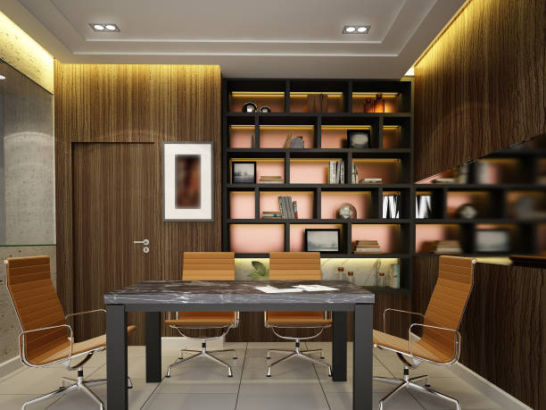 istock sketch design of interior conference room, 3d rendering 1089269852