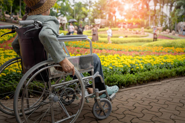 istock Elderly woman on wheelchair. 1089270108