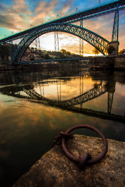 beautiful dom luis the first bridge in porto, portugal.