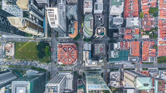 Aerial view of a plaza in Queretaro City, Mexico