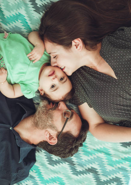 Family spending valuable time .with their only daughter at home