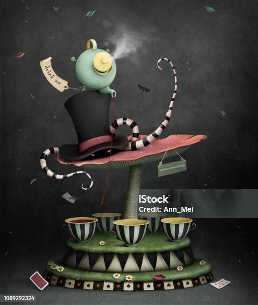 Magic Carousel Stock Illustration - Download Image Now - Tea Party, Cheshire Cat, Ethereal