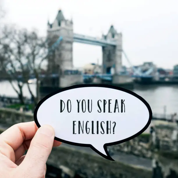 Photo of question do you speak English? in London, UK