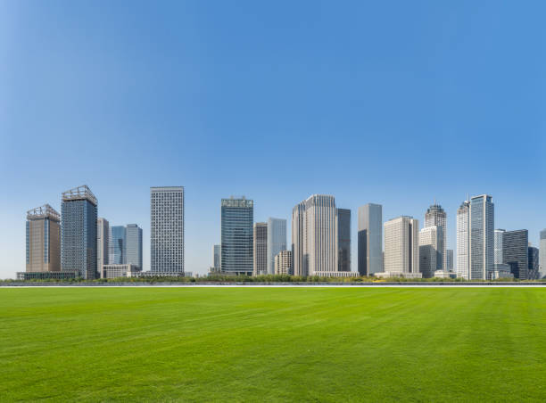 istock Buildings and green lawn 1089294146