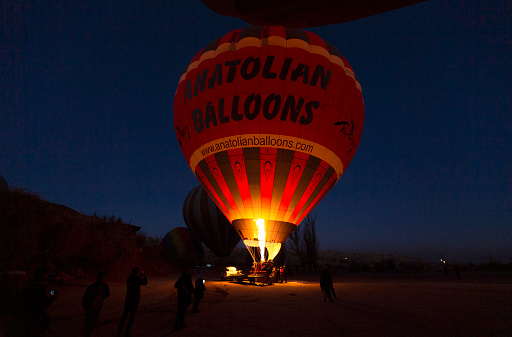 Hot Air Balloons Preparing to Launch for dawn patrol.