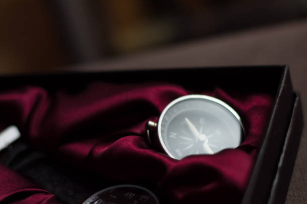 istock Closeup shot of a metalic compass 1089300676