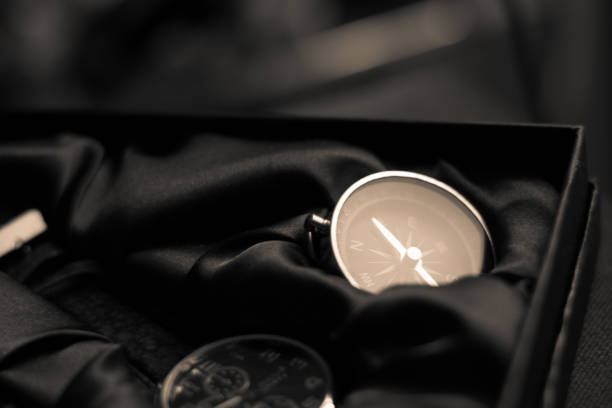 istock Closeup shot of a metalic compass 1089301696