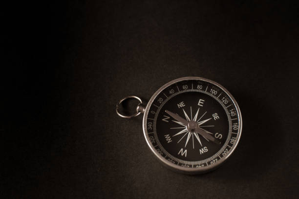 istock Closeup shot of a metalic compass 1089301728