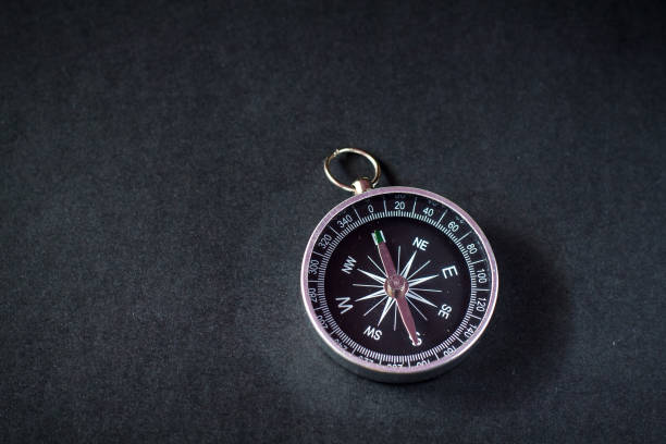 istock Closeup shot of a metalic compass 1089301748