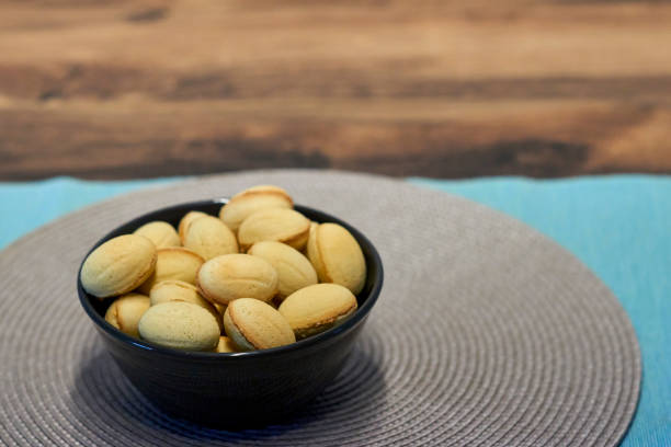 istock Walnut shaped butter cookies and homemade decor 1089305652