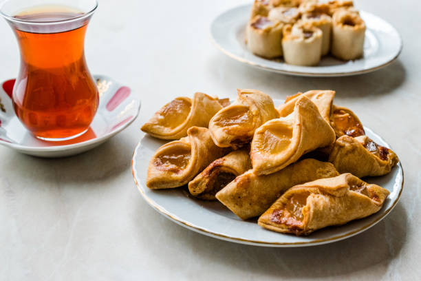 istock Homemade Turkish Delight Cookies with Traditional Tea / Biscuits. 1089307938