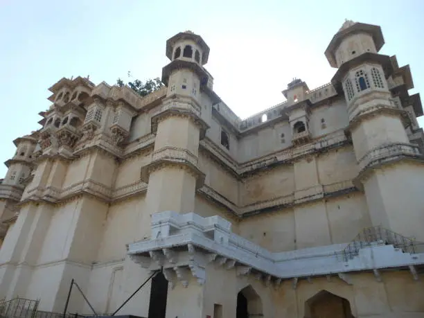 Exterior of City Palace, Udaipur at Evening Time