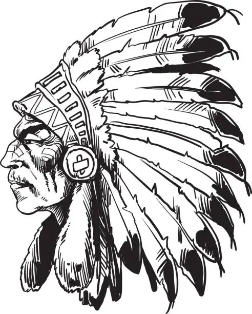Vector illustration of Indian chief