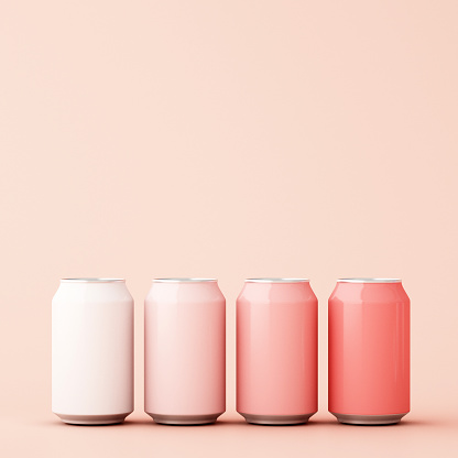pastel aluminum cans ,3d illustration,3d rendering