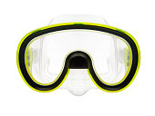 Isolated snorkeling or diving mask