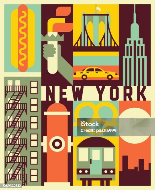 Vetores de Nova York De Fundo Vector e mais imagens de New York City - New York City, Estado de Nova York, Ilustração e Pintura