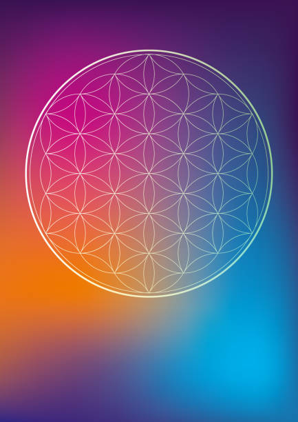эзотерический геометрический символ - fractal pattern mandala art stock illustrations