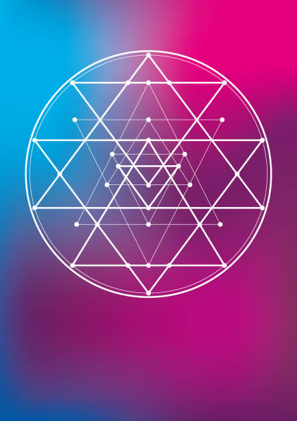эзотерический геометрический символ - fractal pattern mandala art stock illustrations