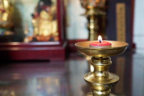 istock A candle with Incense burner. Worship God or ancestor. 1089340828