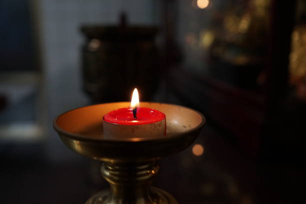 istock A candle with Incense burner. Worship God or ancestor. 1089343198