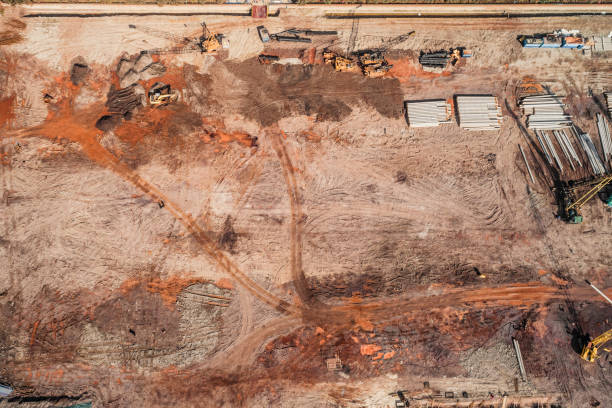 istock Aerial view of a construction site 1089343456