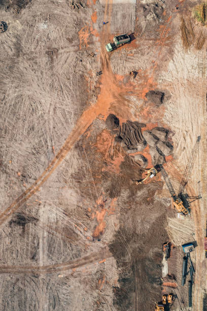 istock Aerial view of a construction site 1089343518