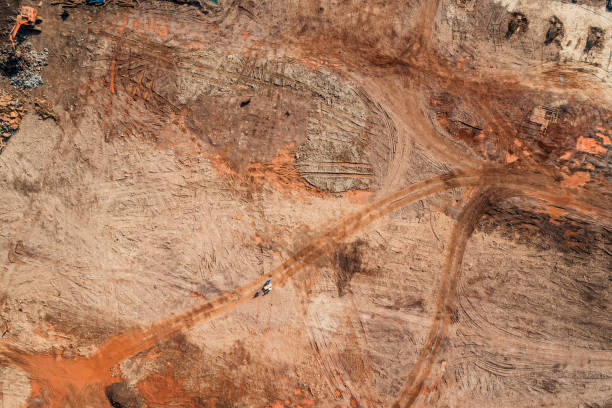 istock Aerial view of a construction site 1089343556