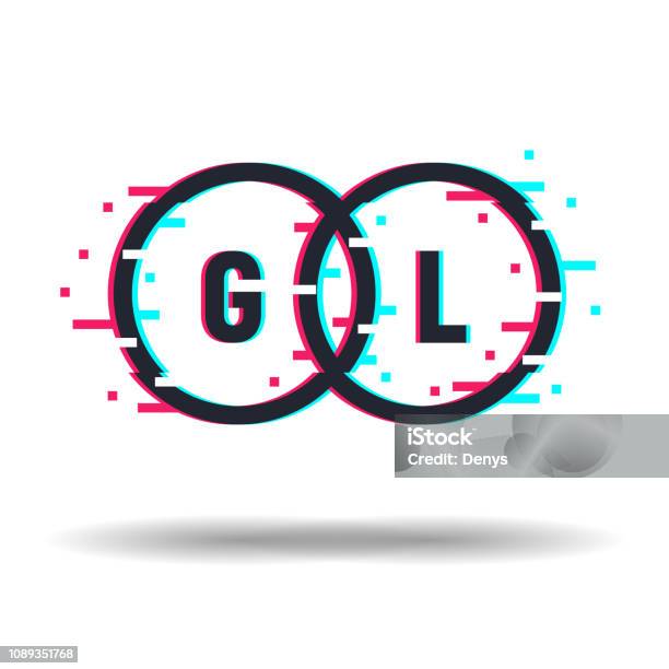 Distorted Logo Examples Vector Logo In Distorted Glitch Style Two Circle Frame In Distorted ...