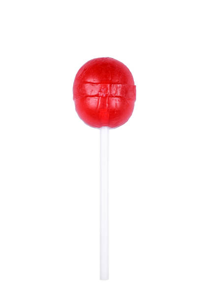 istock Red round lolipop isolated on white. Sweet candy 1089354782