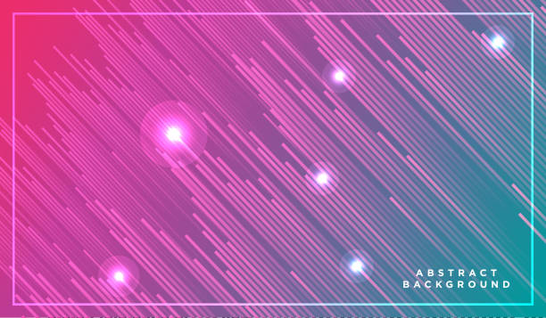 istock Neon Light Particles, Shooting Stars, Meteorites Flying at High Speed on Dark Space Background. Stylish Print Design. Holiday Seamless Pattern for Fashion, Cover, Screen. - Vector 1089357398