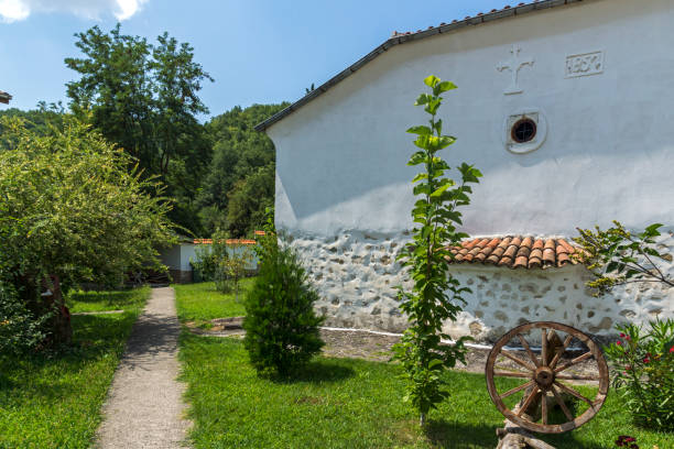 Church of Saint George known as the Church of Reverend Stoyna at Zlatolist Village, Blagoevgrad region, Bulgaria Zlatolist, Bulgaria - July 28, 2018: Church of Saint George known as the Church of Reverend Stoyna at Zlatolist Village, Blagoevgrad region, Bulgaria blagoevgrad province photos stock pictures, royalty-free photos & images