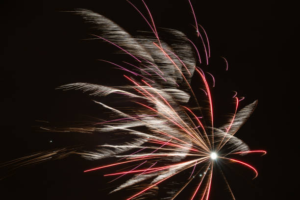 istock Amazing and beautiful fireworks on dark background 1089370638
