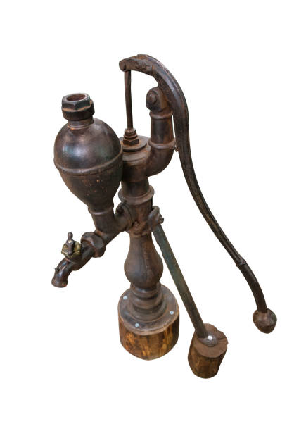 istock rusted water pump, cut out on white background 1089373096