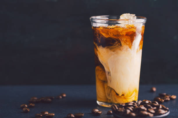 istock Cold coffee with milk in glasses 1089373346
