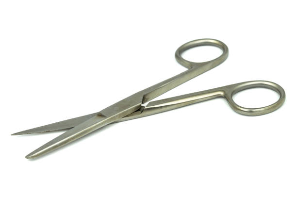 istock Medical tool, The scissors on the white background 1089375404