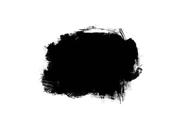 istock Black color graphic patches graphic brush strokes design effect element for background 1089375988