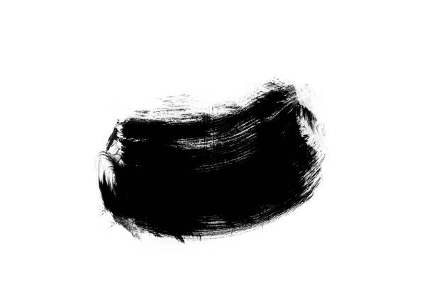 istock Black color graphic patches graphic brush strokes design effect element for background 1089376498