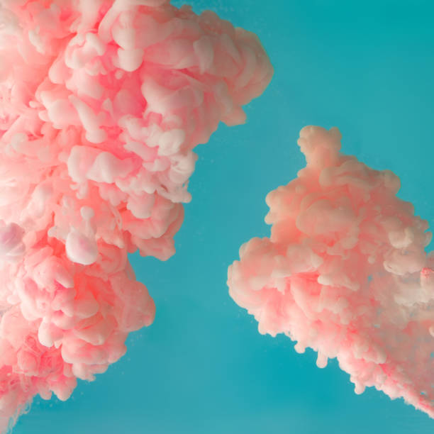 istock Abstract pastel pink color paint with pastel blue background.. 1089376530