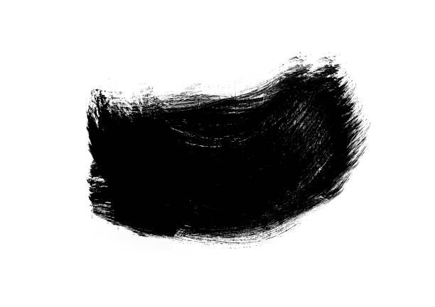 istock Black color graphic patches graphic brush strokes design effect element for background 1089376794