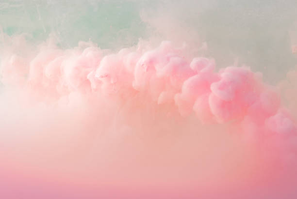 Abstract pastel pink color paint with pastel blue background..