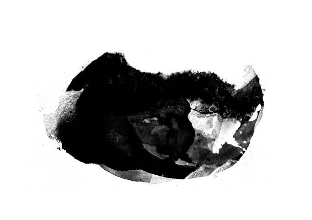 istock Black color graphic patches graphic brush strokes design effect element for background 1089376910
