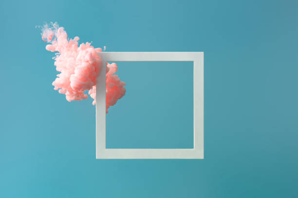 Abstract pastel pink color paint with pastel blue background..